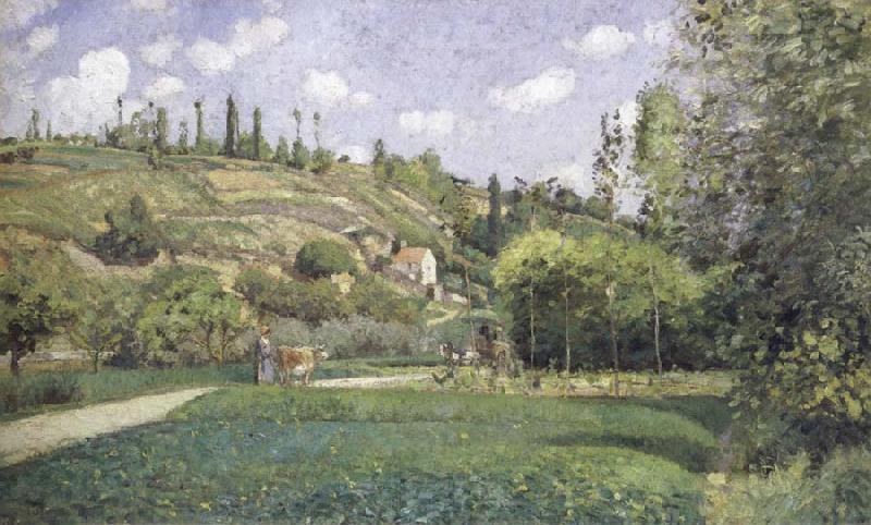 Camille Pissarro A cowherd on the route du Chou,Pontoise Spain oil painting art